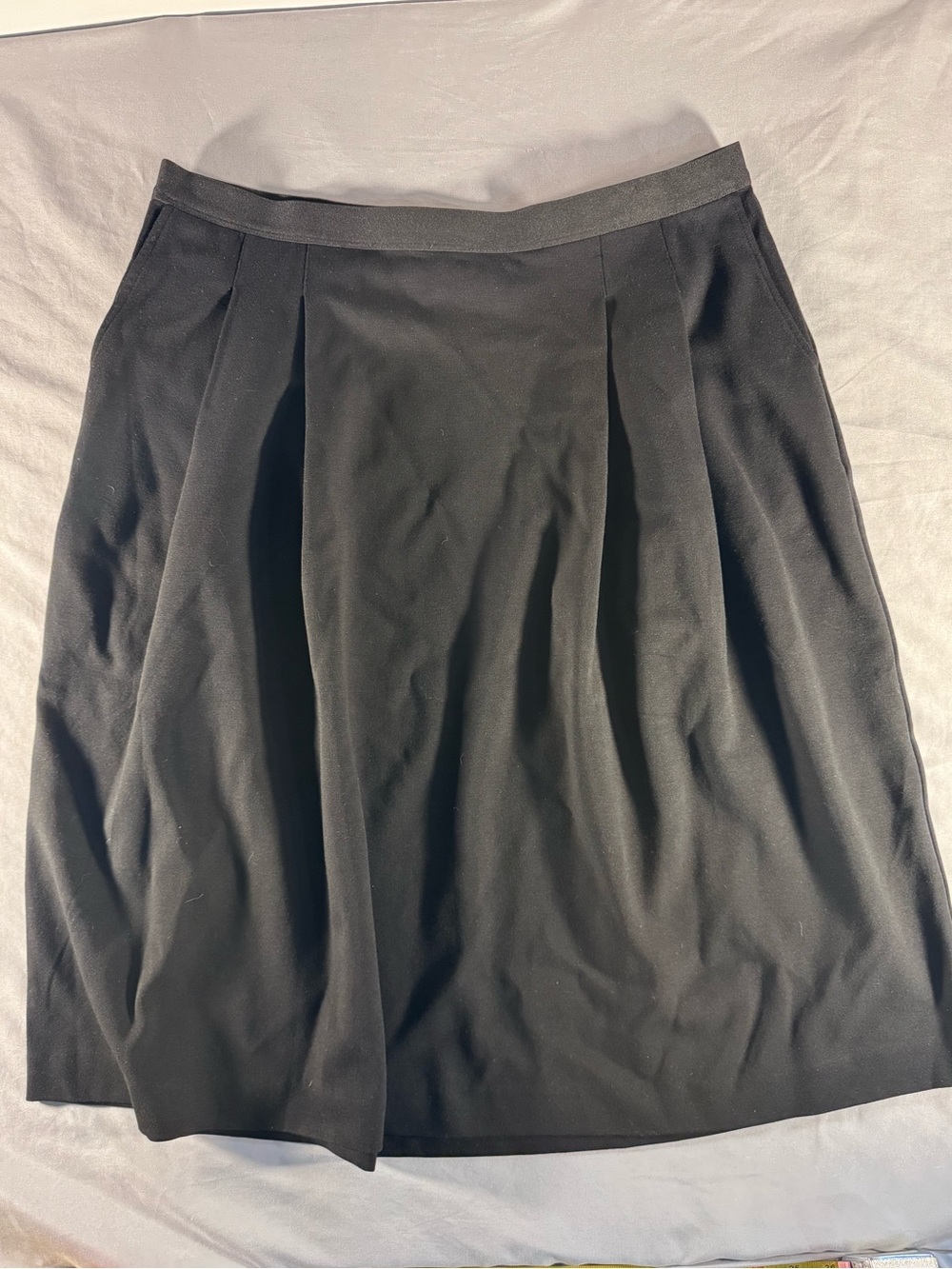 Eileen Fisher Black Pleated Skirt Italian Fabric Size Large